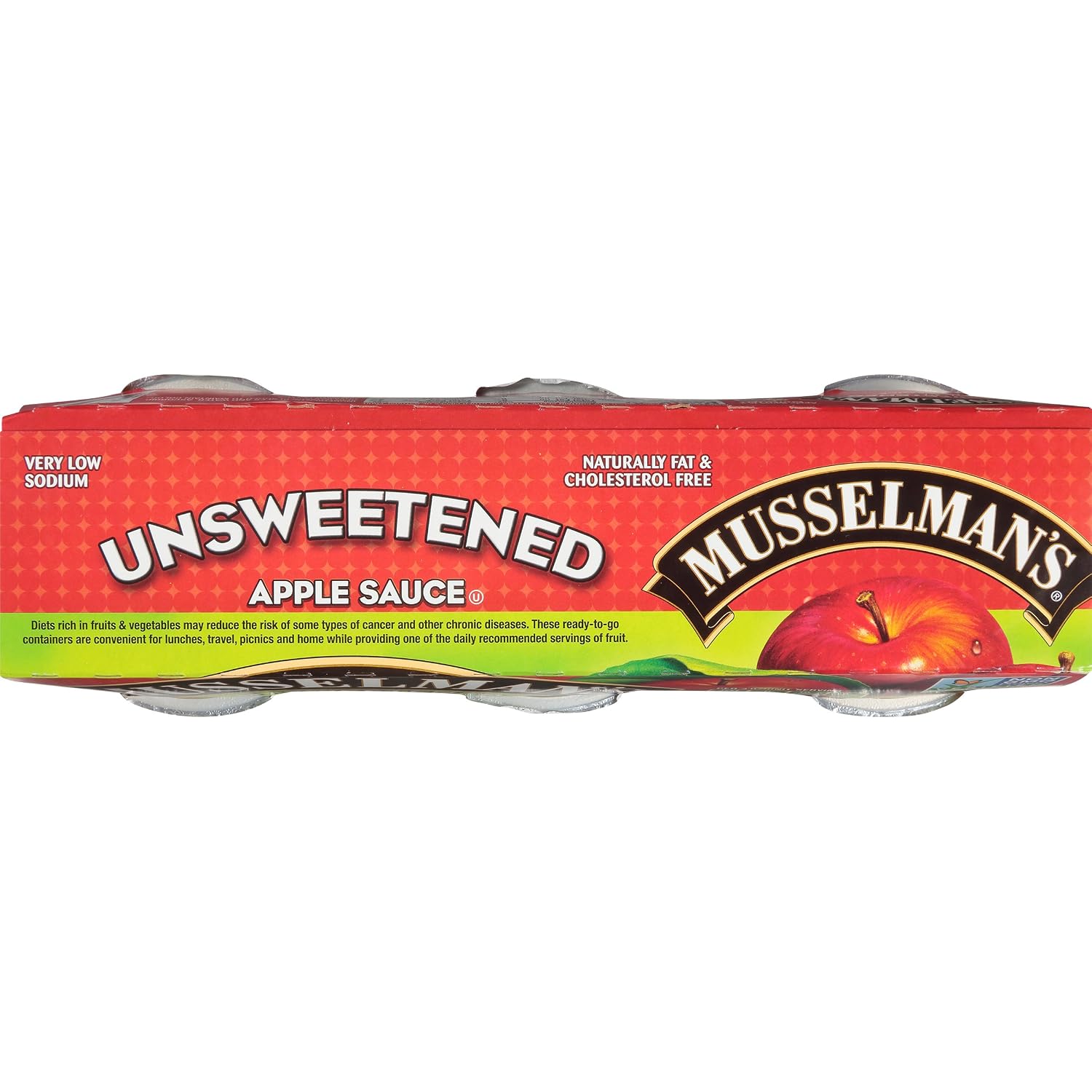 Musselman's Unsweetened Apple Sauce - low calorie, gluten free snack, low sodium, kosher, fat-free, no cholesterol, no high fructuse corn syrup, from 100% fresh American Grown Apples. (24oz x 12)