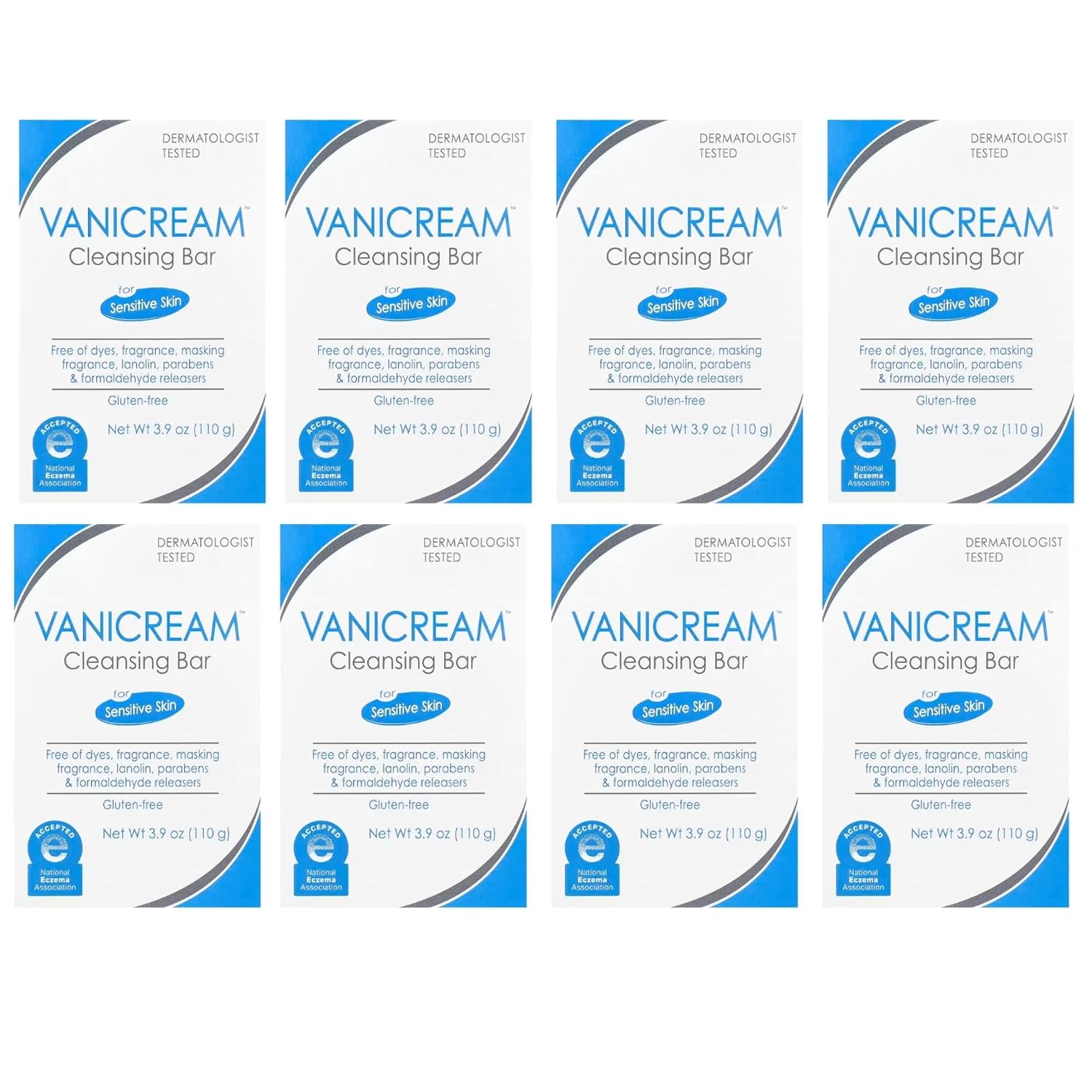 Vanicream Cleansing Bar 3.9 oz For Sensitive Skin, Pack of 4