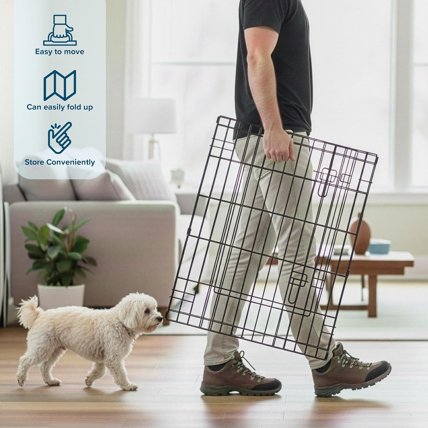 Puppy Playpen - Foldable Metal Exercise Enclosure with Eight 24-Inch Panels - Indoor/Outdoor Fence for Dogs, Cats, or Small Animals by PETMAKER