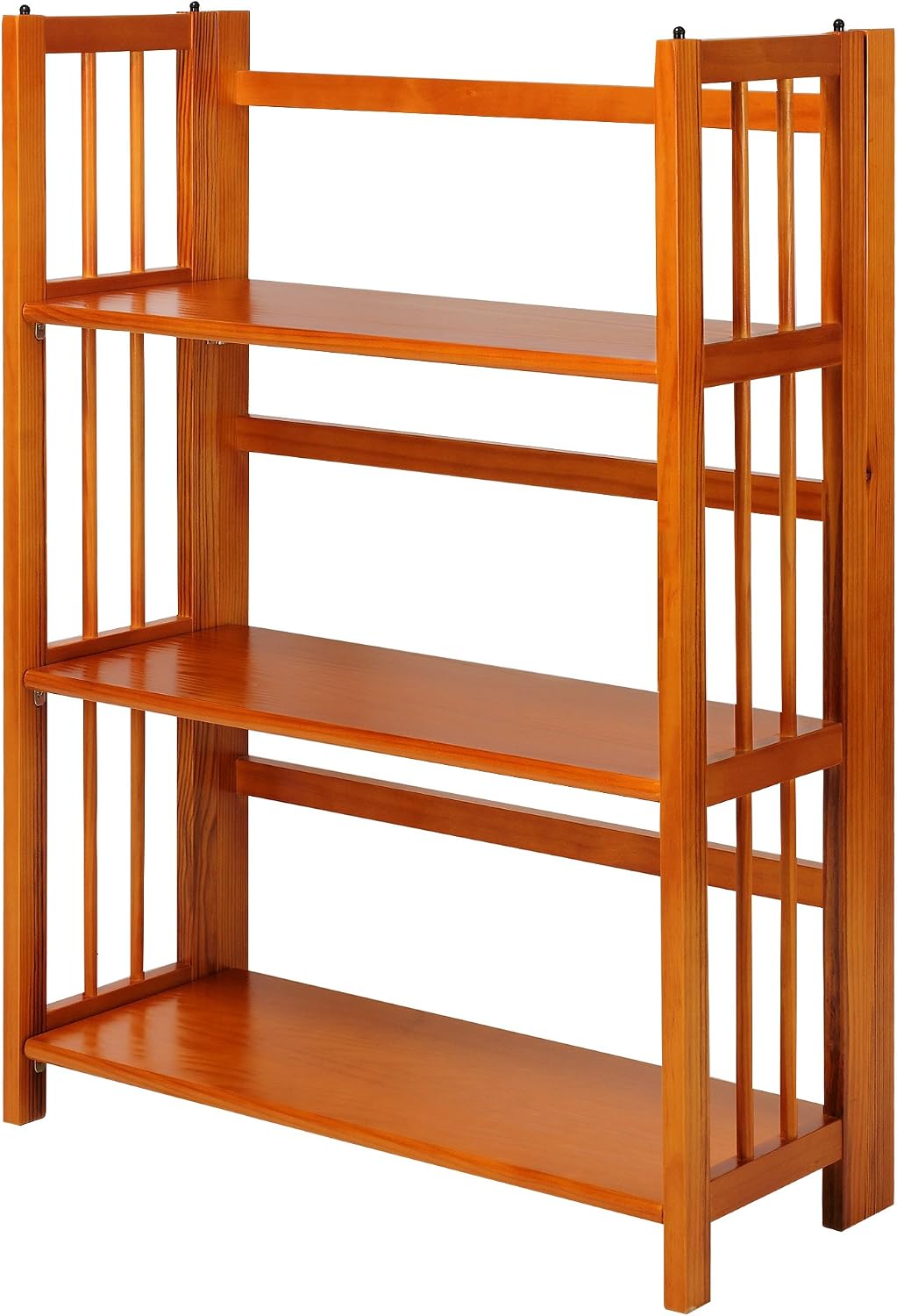 Casual Home 3-Shelf Folding Stackable Bookcase (27.5" Wide)-Walnut