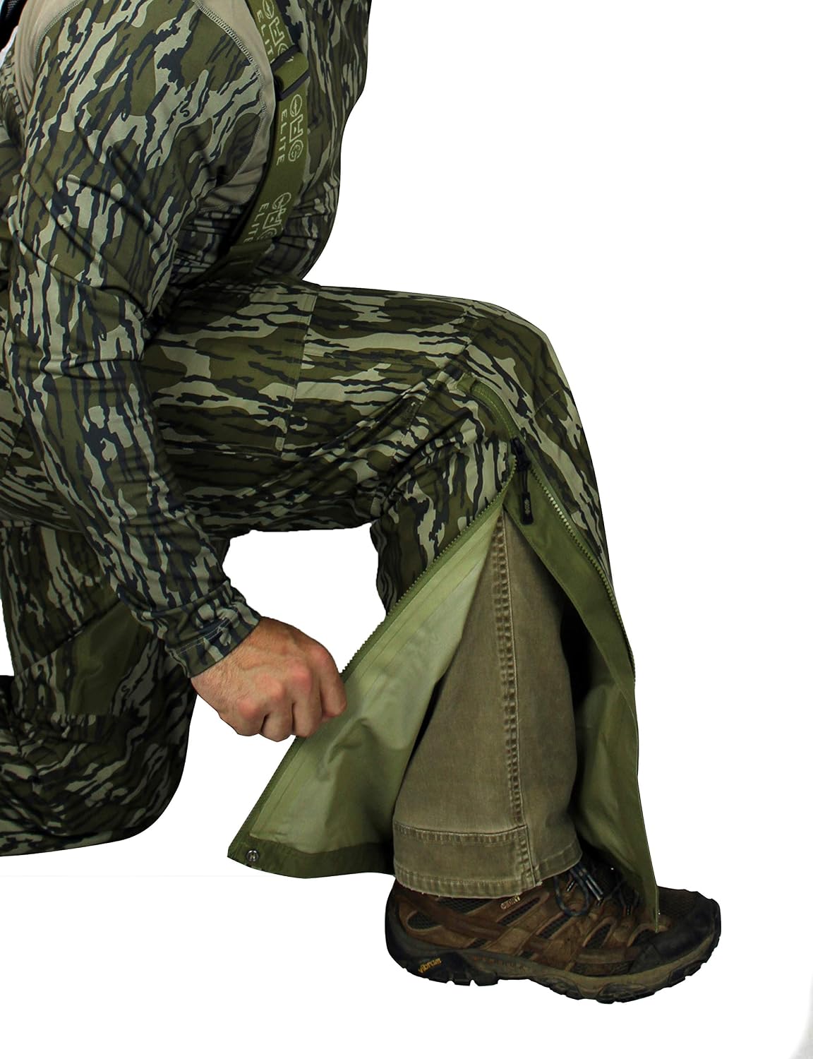 Piedmont Waterproof Convertible Camo Hunting Bib Pant (MO Bottomland, S)