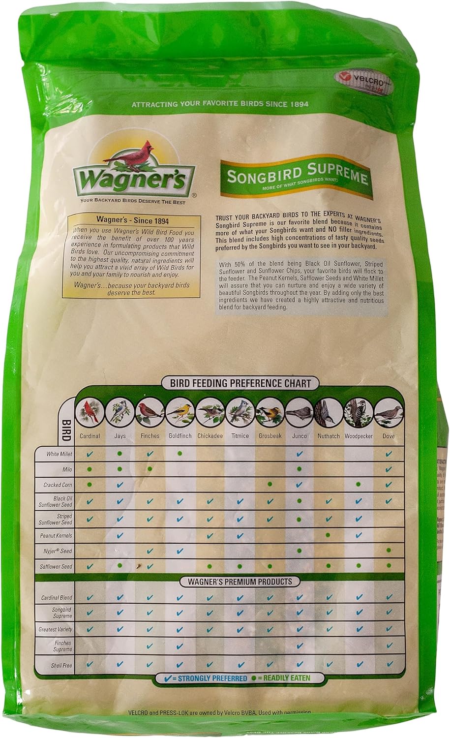Wagner's 62042 Songbird Supreme Blend Wild Bird Food, 8-Pound Bag