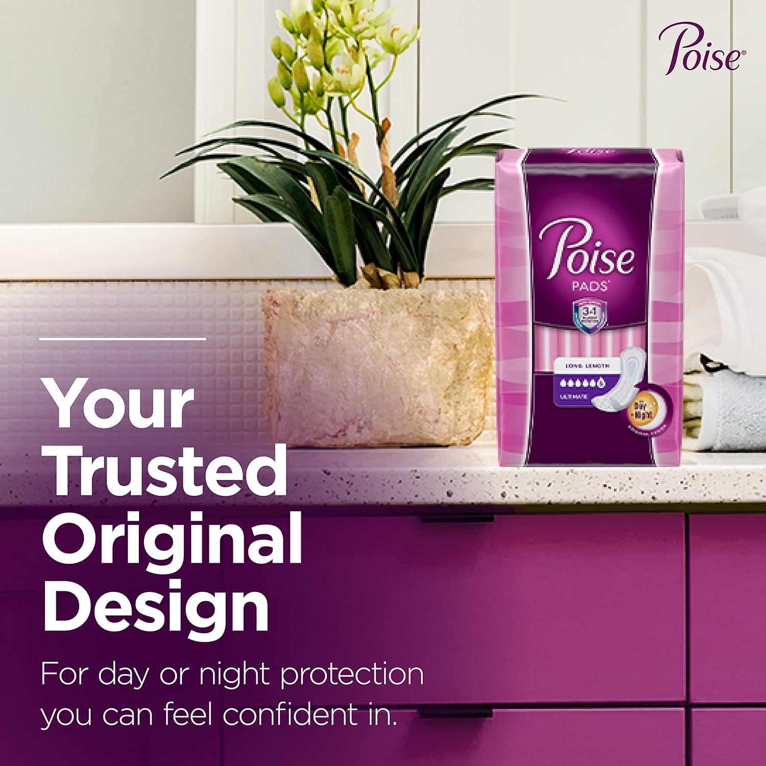 Poise Incontinence & Postpartum Pads for Bladder Leaks, 6 Drop Ultimate Absorbency, Regular Length, 112 Count, Packaging May Vary