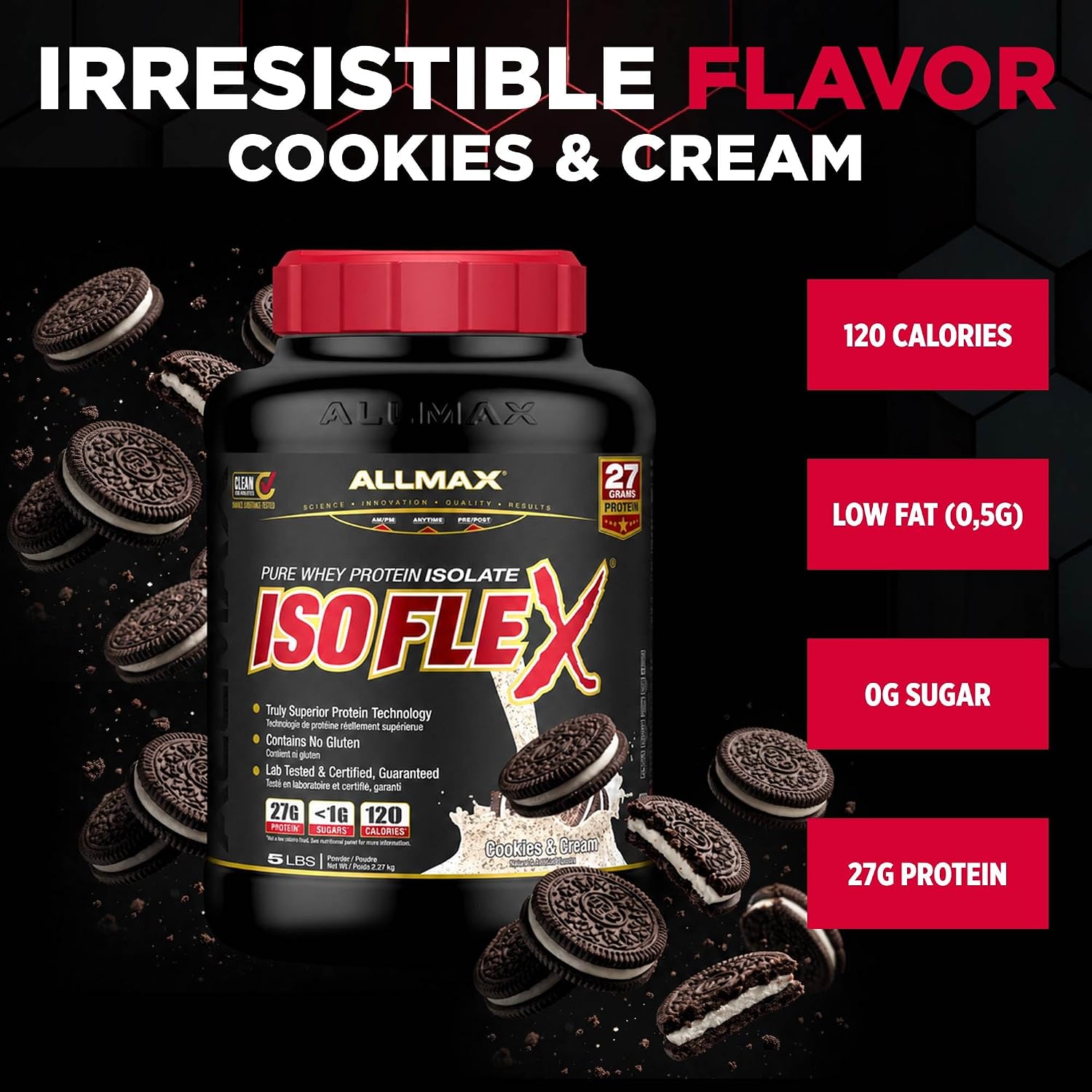 ALLMAX ISOFLEX Whey Protein Isolate, Chocolate Peanut Butter, 5 lb
