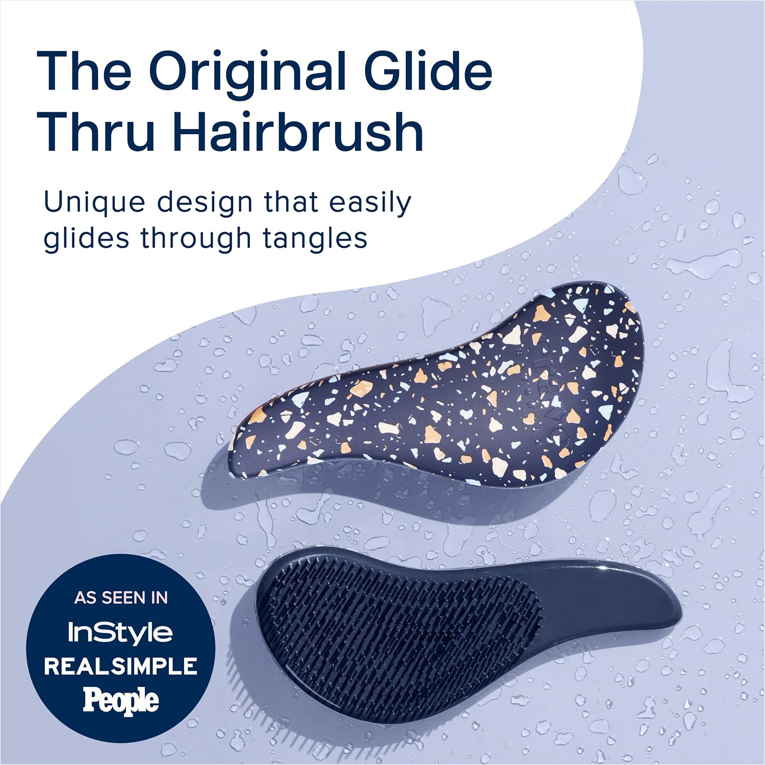 Crave Naturals Glide Thru Hair Brush - Detangler Brush for Curly, Straight, Wet or Dry Hair - Gentle Detangling Brushes for Adults, Kids, Toddlers - Hair Accessories for Women, 7.5x3" - Pink