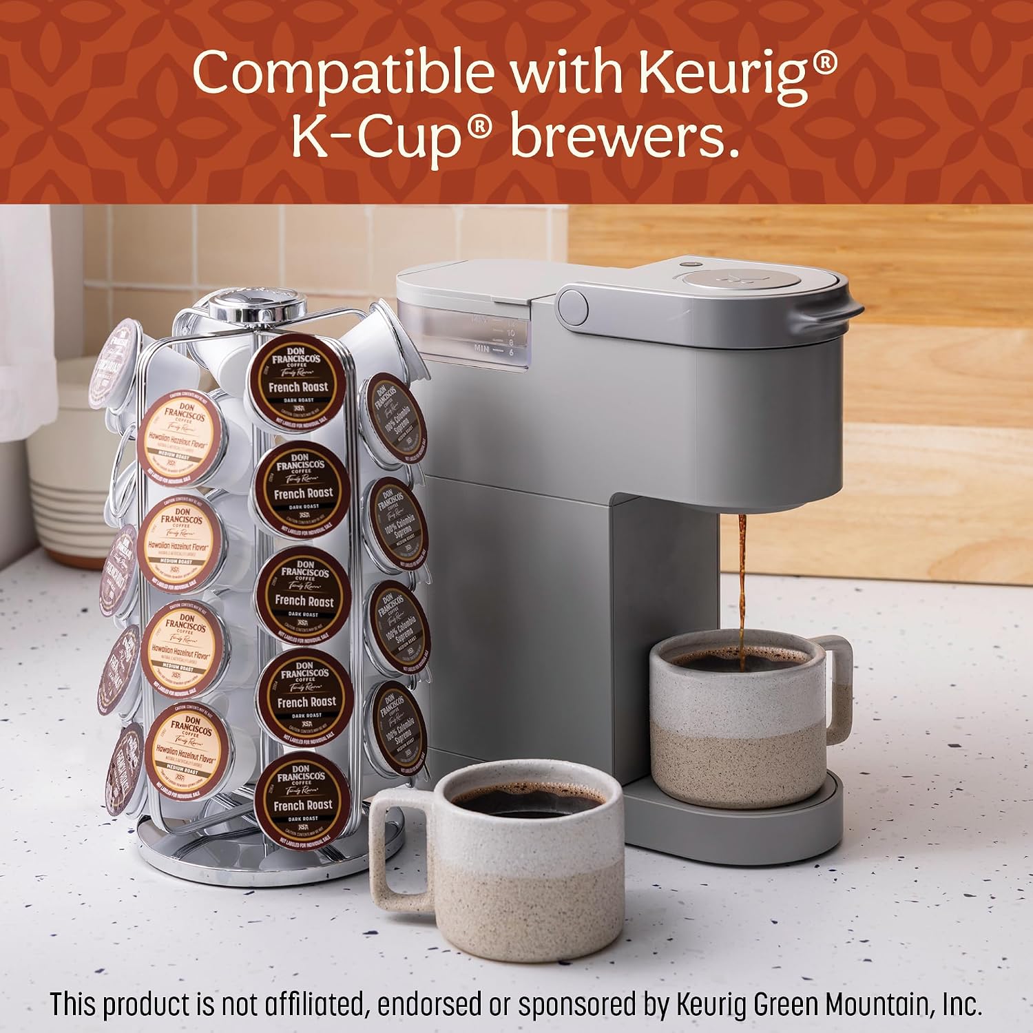 Don Francisco's Hawaiian Hazelnut Coffee Pods, Medium Roast, 24ct | Compatible with Keurig Coffee Pod Brewers, 100% Arabica Coffee, Convenient Single Serve Brewing, Fresh Brew in Every Cup