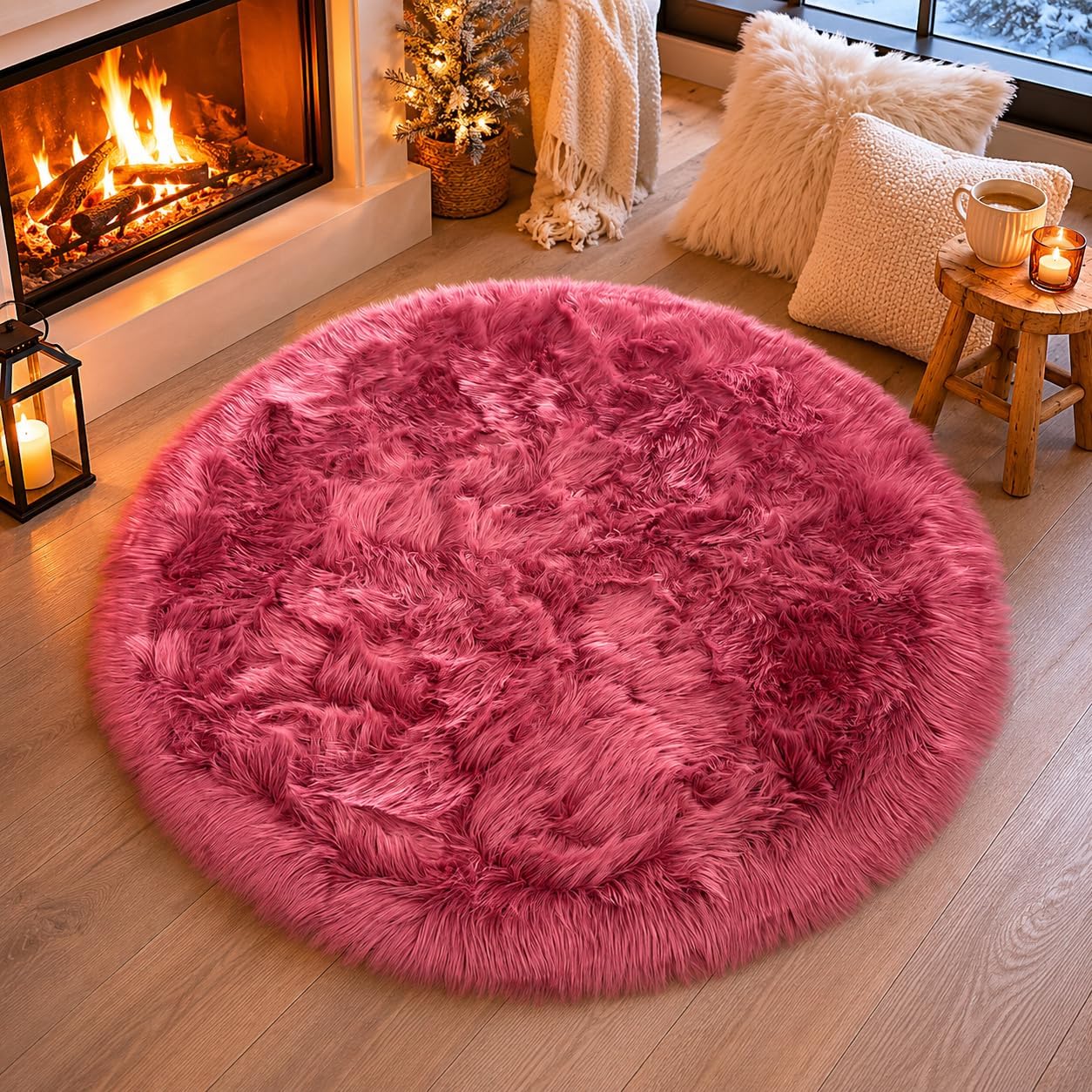 EasyJoy Ultra Soft Fluffy Shaggy Area Rug Faux Fur Rug Chair Cover Seat Pad Fuzzy Area Rug for Bedroom Floor Sofa Living Room (2 x 6 ft Sheepskin