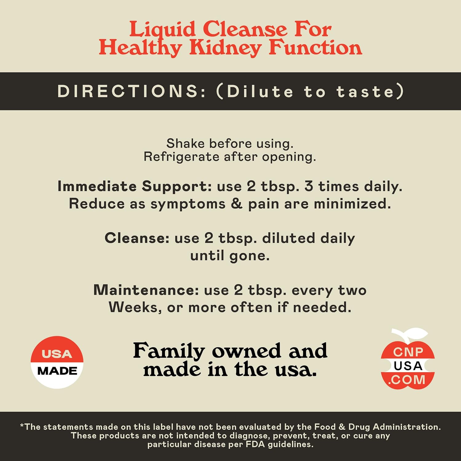 CNP | Kidney Complete Liquid 16oz - ACV, Lemon, Chanca Piedra Cleanse Aid | Kidney support liquid with apple cider vinegar, lemon and organic chanca piedra for daily cleanse and detox routines