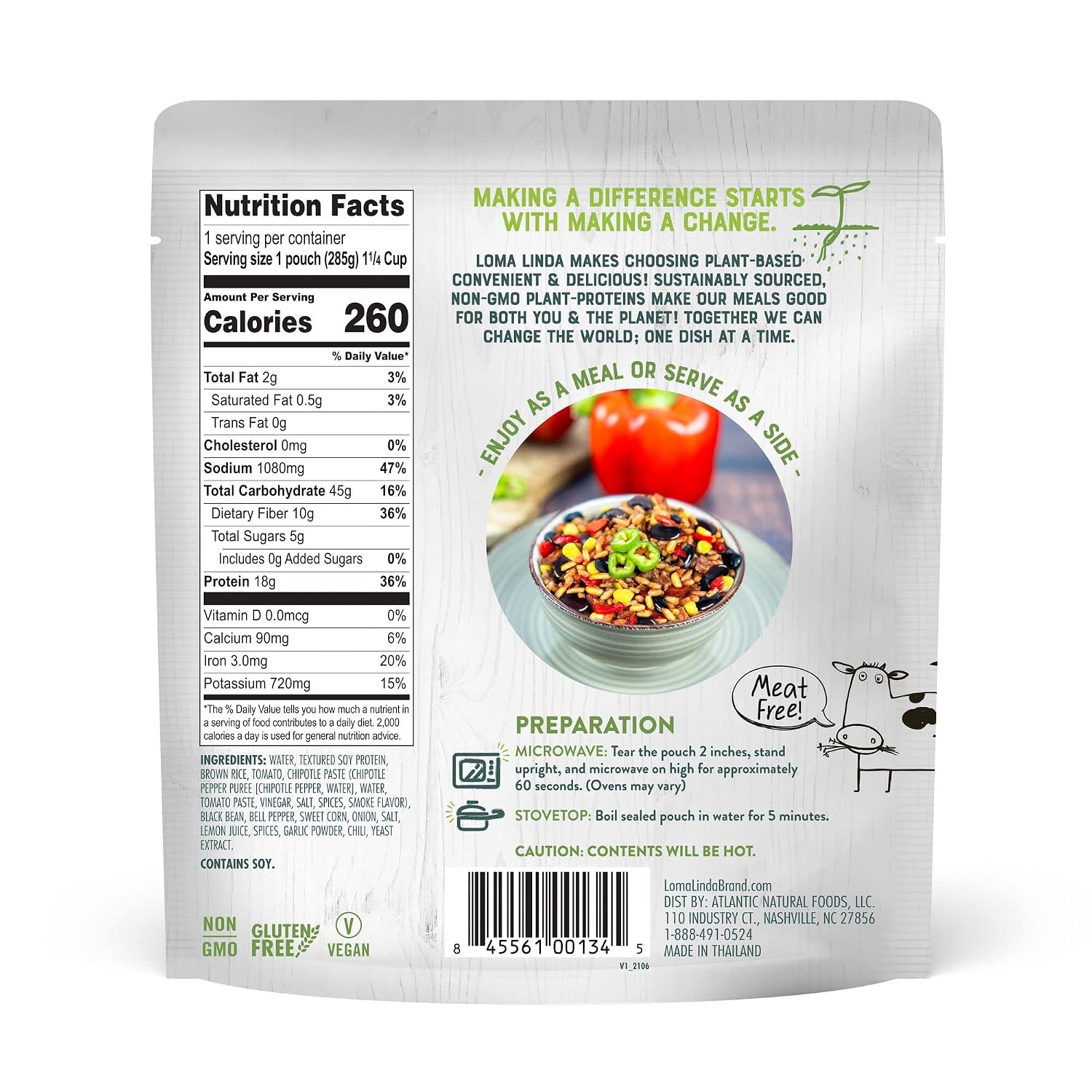 Loma Linda - Plant-Based Southwest Chipotle Bowl (10 oz.), 6 pack
