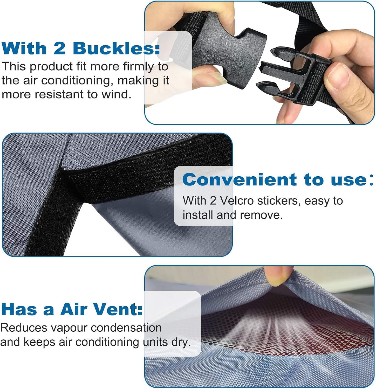 AKEfit Air Conditioner Cover for Outside, Grey, 24W x 24D x 30H inch