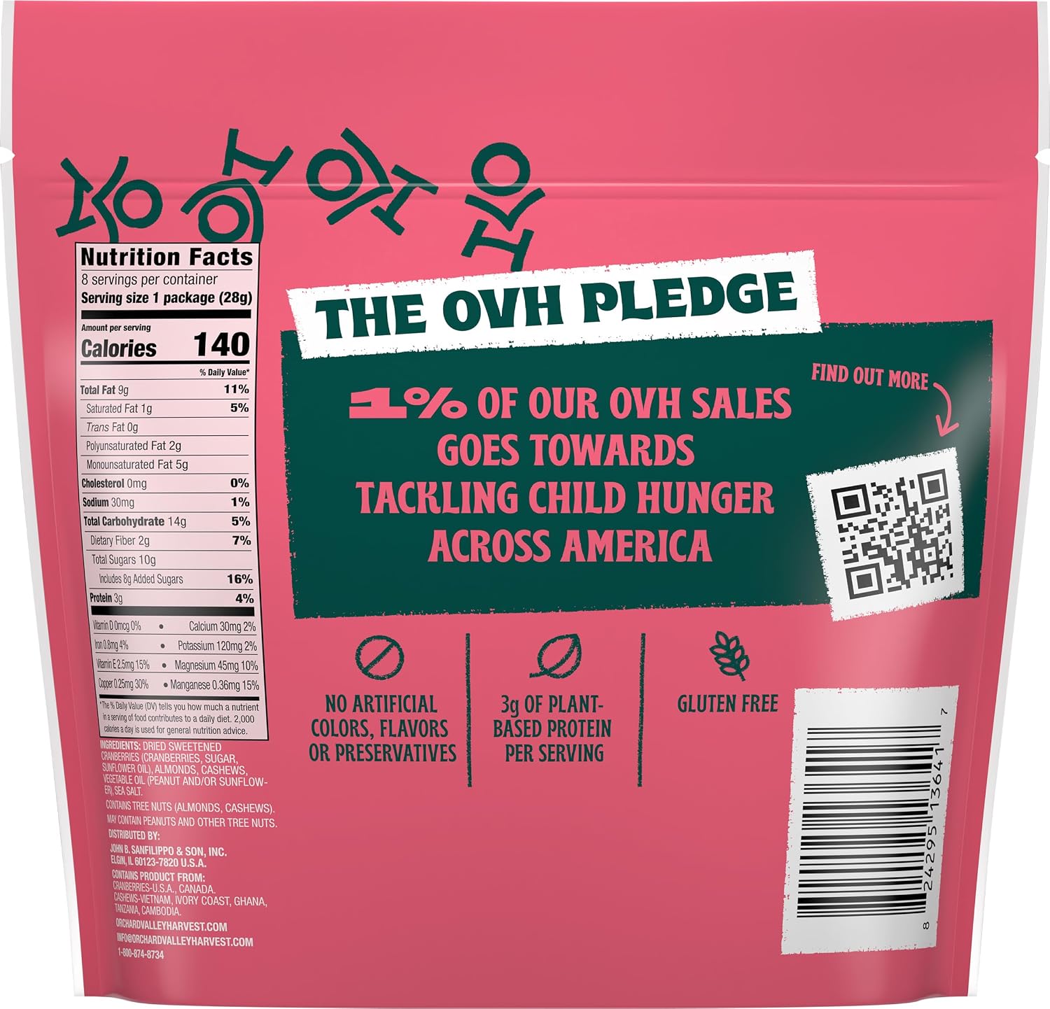 Orchard Valley Harvest Choc Nut Mix Multipack, 1 oz, Pack of 8 | Dark Chocolate Raisins, Almonds & Peanuts, Gluten Free, Stand Up Bag, Non-GMO, 4g Plant Protein, On-The-Go Snack