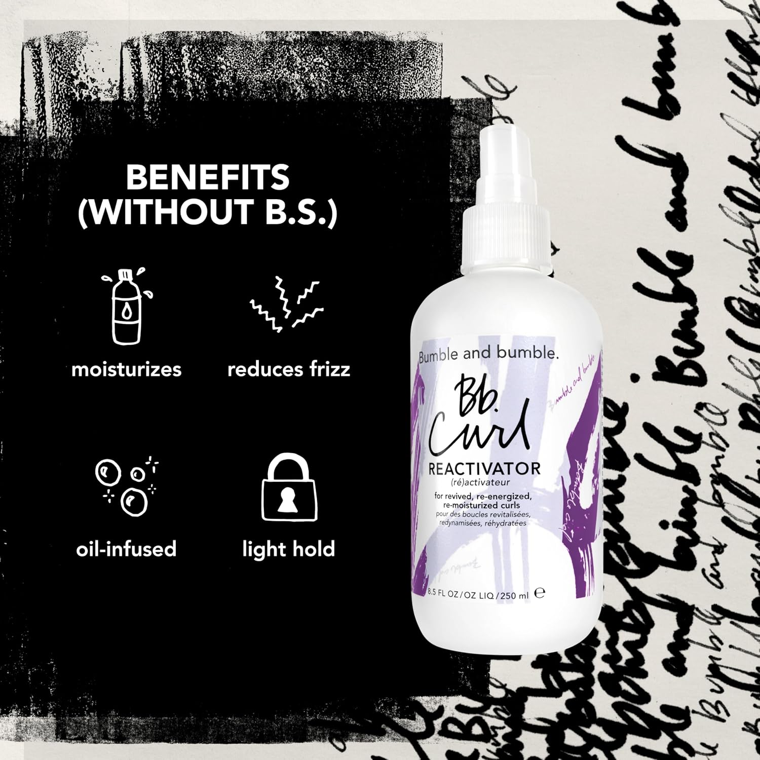 Bumble and bumble. Curl Reactivator Hair Mist | For Revived + Re-moisturized Coils, Curls, Waves | Anti Frizz | UV Protection| With Jojoba