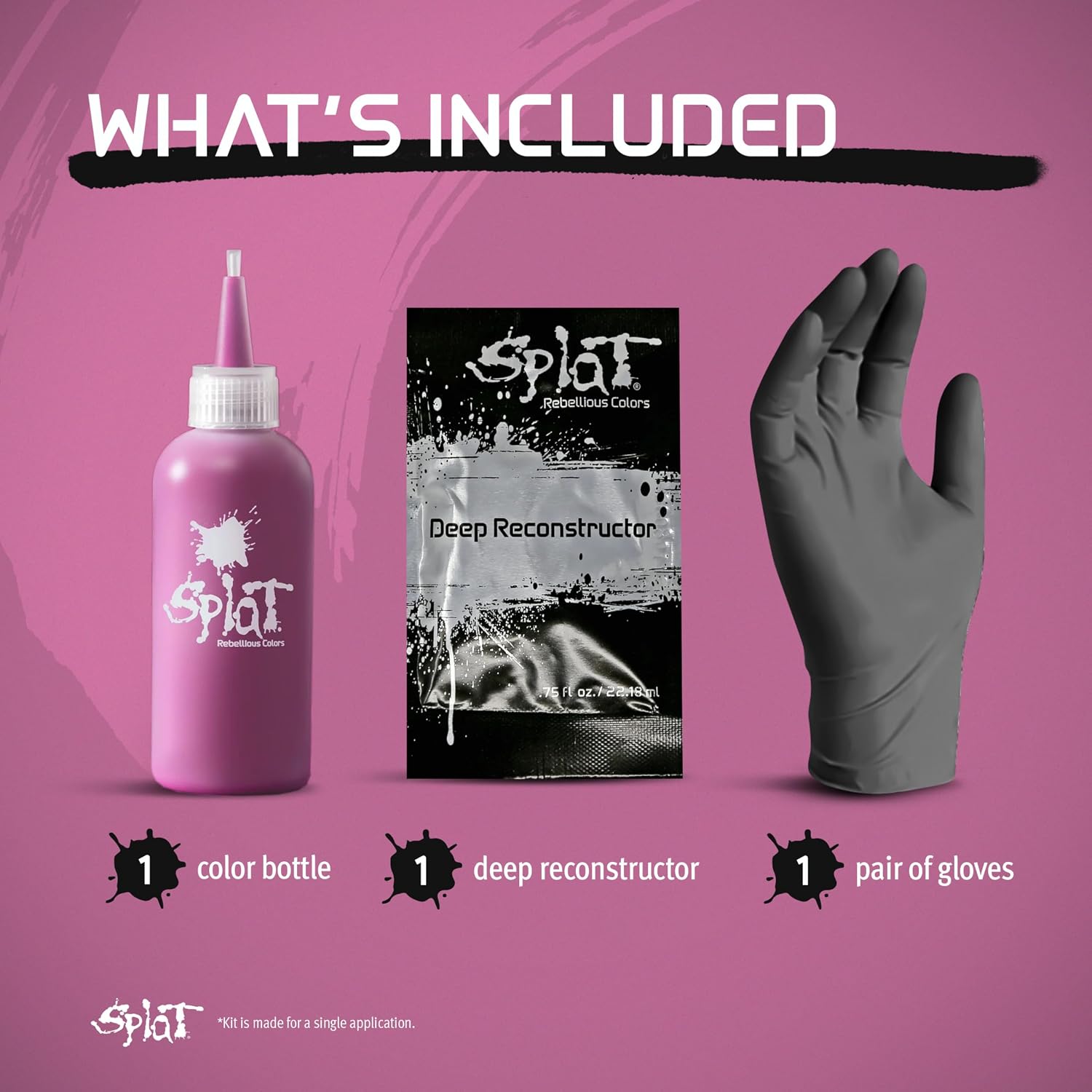 Splat Midnight Rosetta Semi Permanent Hair Dye Kit for Blondes, 1 Application, Includes Deep Reconstructor Conditioner, Lasts 30 Washes