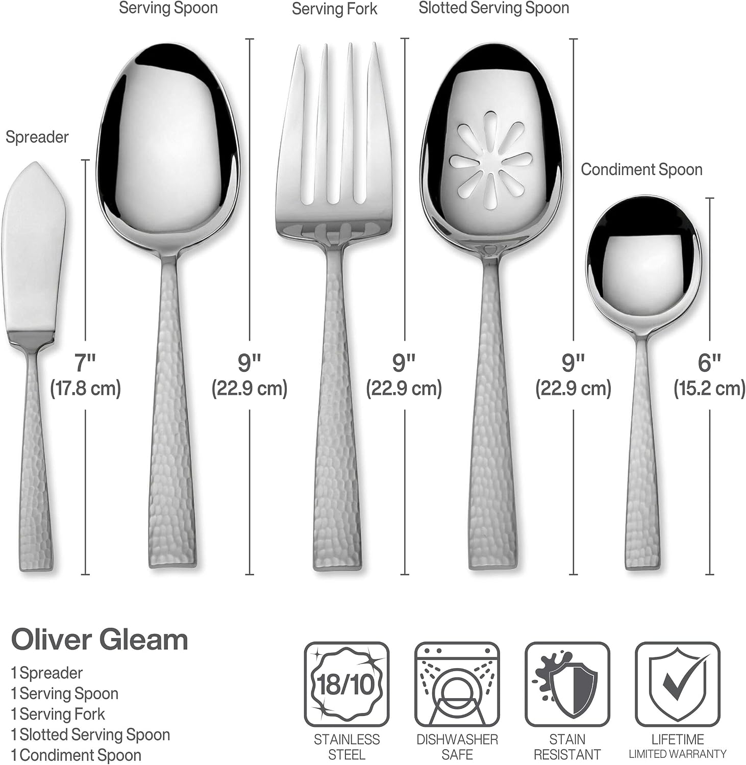 Mikasa, Virtuoso Frost Flatware Service for 12, 65 Piece Set, 18/10 Stainless Steel, Silverware Set with Serving Utensils