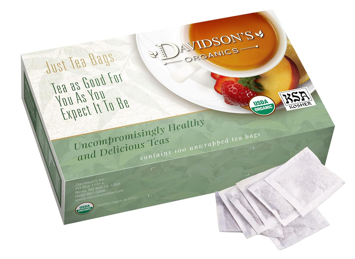 Davidson's Organics, Yerba Mate, 100-count Unwrapped Tea Bags