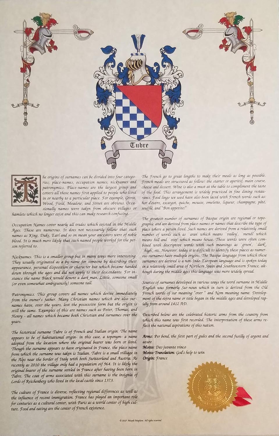 Mr Sweets Sinex - Coat of Arms, Crest & History 3 Print Combo - Surname Origin: English England