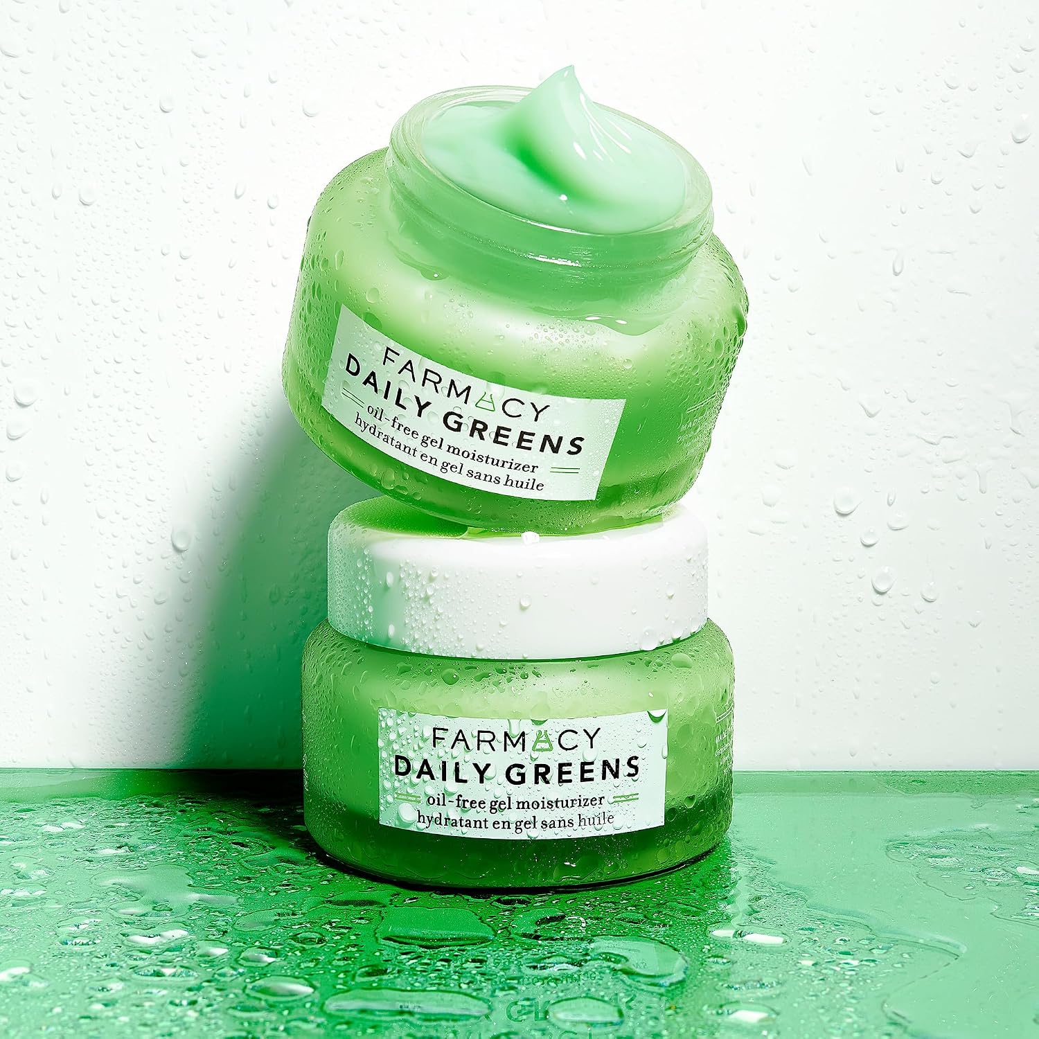 Farmacy Daily Greens Oil Free Face Moisturizer - Gel Moisturizer for Oily Skin with Polyglutamic + Hyaluronic Acid - Light Facial Moisturizer to