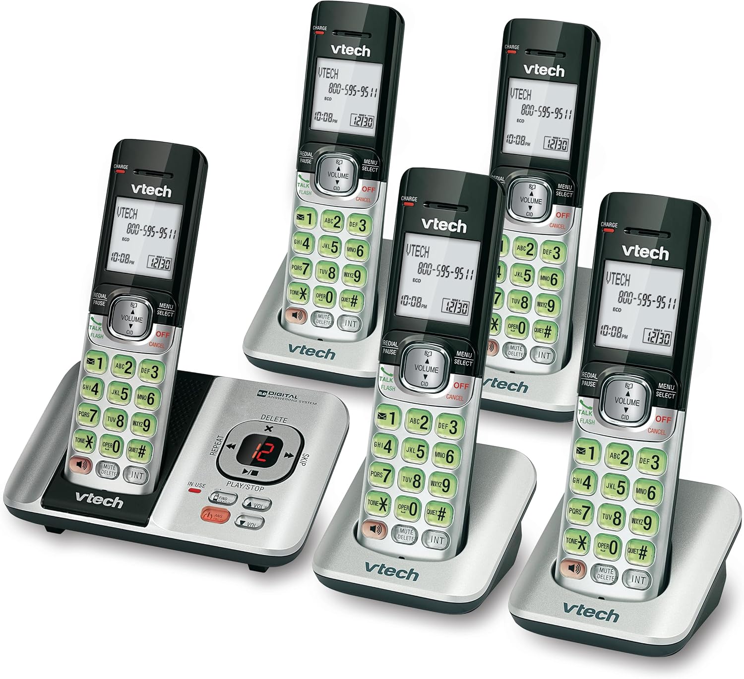 VTech CS6719-2 2-Handset Cordless Phone with Caller ID/Call Waiting, Handset Intercom & Backlit Display/Keypad, Silver