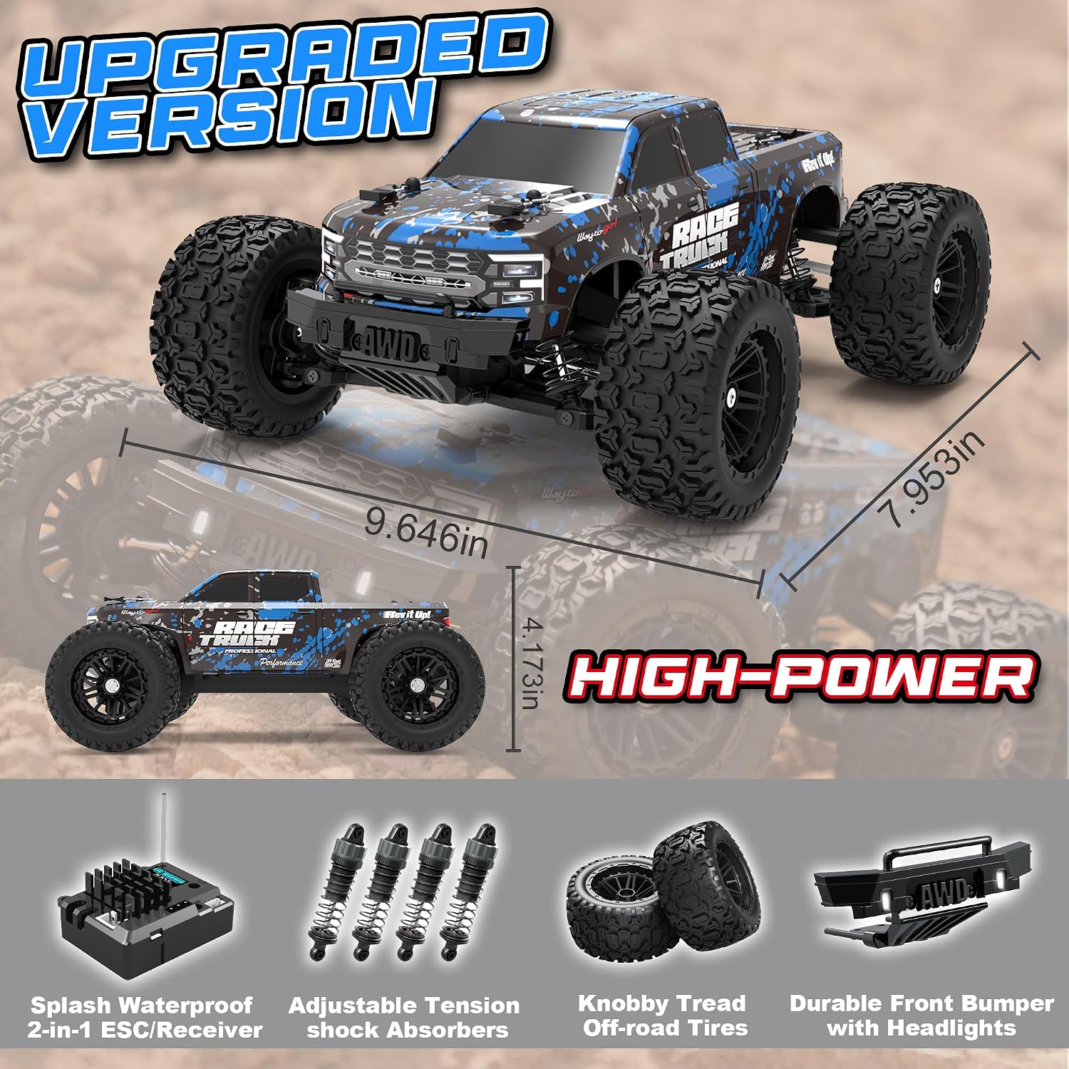 HAIBOXING RC Cars 1/18 Scale 4WD Off-Road Monster Trucks with 36+KM/H High Speed