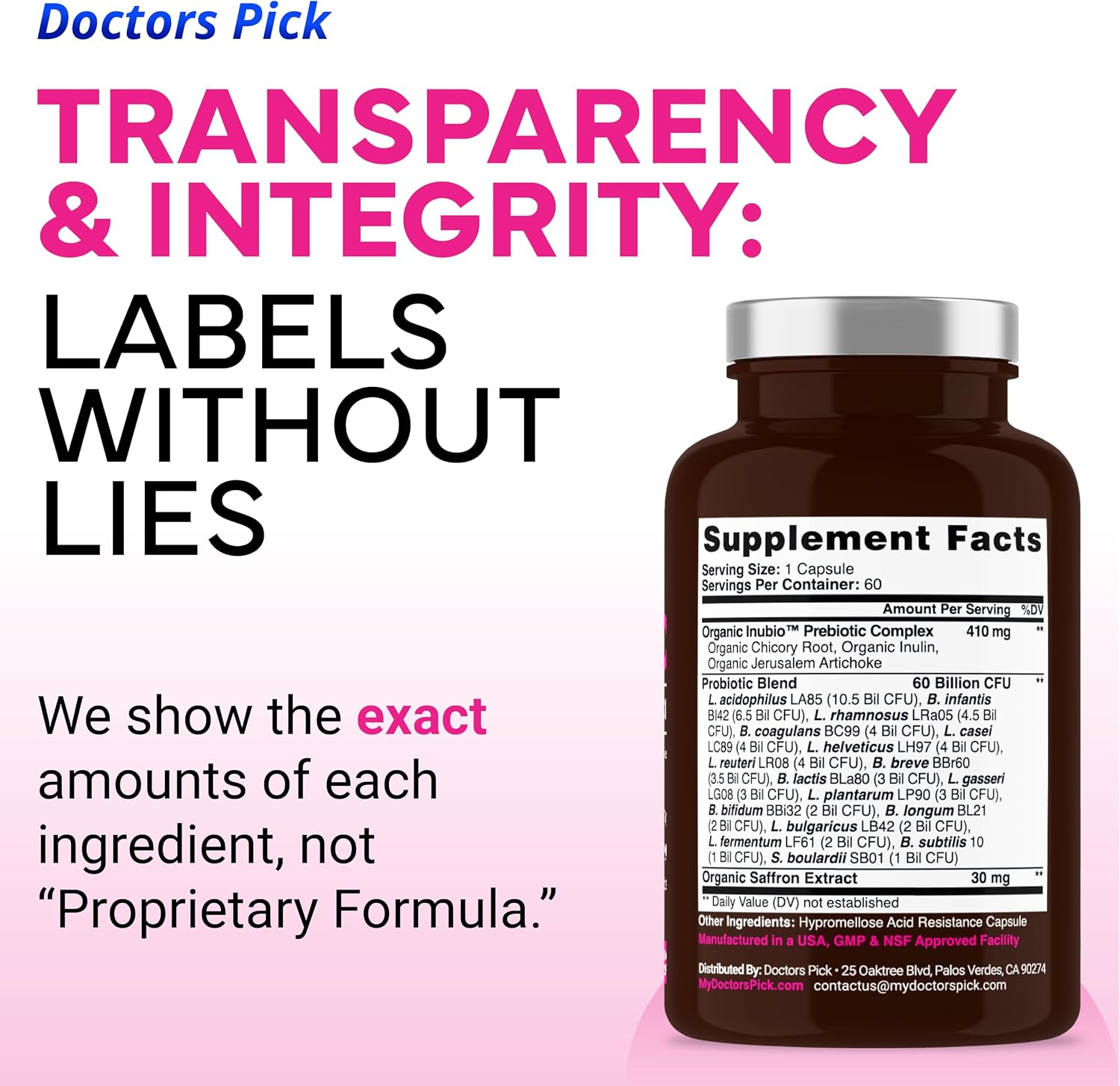 Fem Pro Probiotics for Women. 17 Clinically Effective Strains for Vaginal, Digestive & Immune Support, Urinary Tract Health