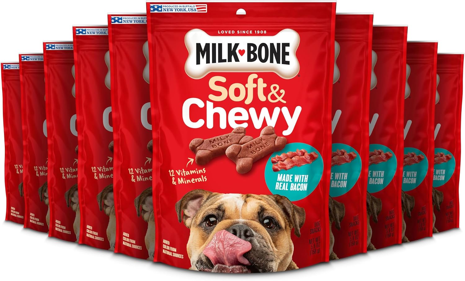 Milk-Bone Soft & Chewy Dog Training Treats, 25 oz Canister | Made with real chicken breast, soft dog treats for training and rewarding, 18% protein, fortified with vitamins and minerals