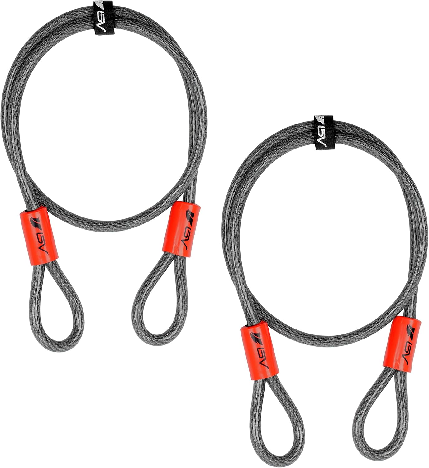 BV 7FT Heavy-Duty Security Cable Lock with Loops – Extra Thick 10mm (3/8") Braided Steel, Cut-Resistant & Weatherproof Wire Cable for Padlock, Gate, Bike, Motorcycle & Outdoor Equipment