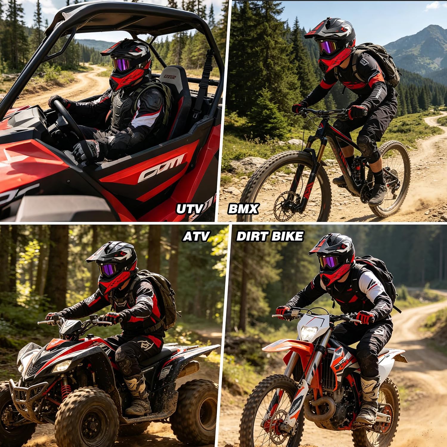 Adult Dirt Bike Helmet DOT Approved,WS901 Full Face Motocross Set | Includes Goggles Gloves,adjustable visor and washable liner for UTV MX Dirtbike ATV OffRoad