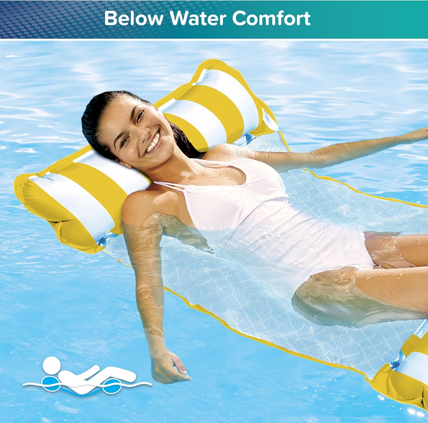 Aqua 4-in-1 Monterey Hammock Pool Float & Water Hammocks – 2-3-4 Multipacks – Multiple Colors/Styles – for Adults and Kids Floating