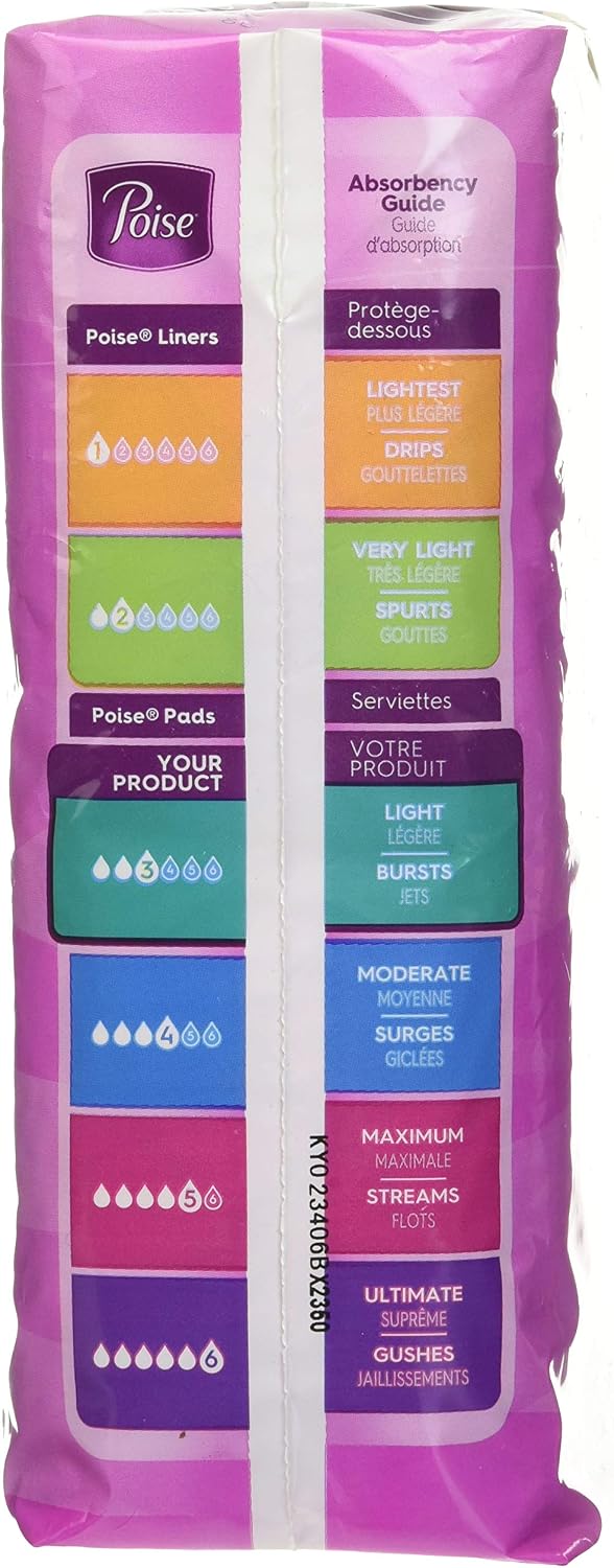 Poise Incontinence Ultra Thins Light Absorbency, 24 Count