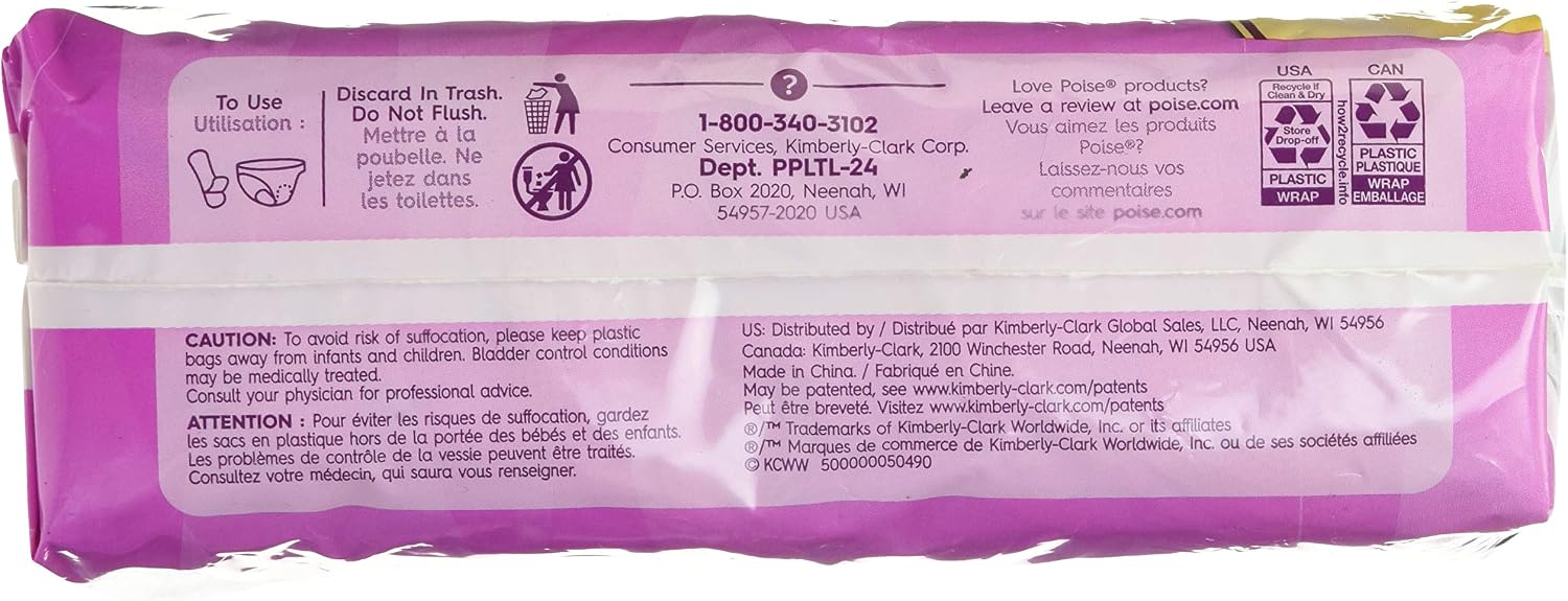 Poise Incontinence Ultra Thins Light Absorbency, 24 Count