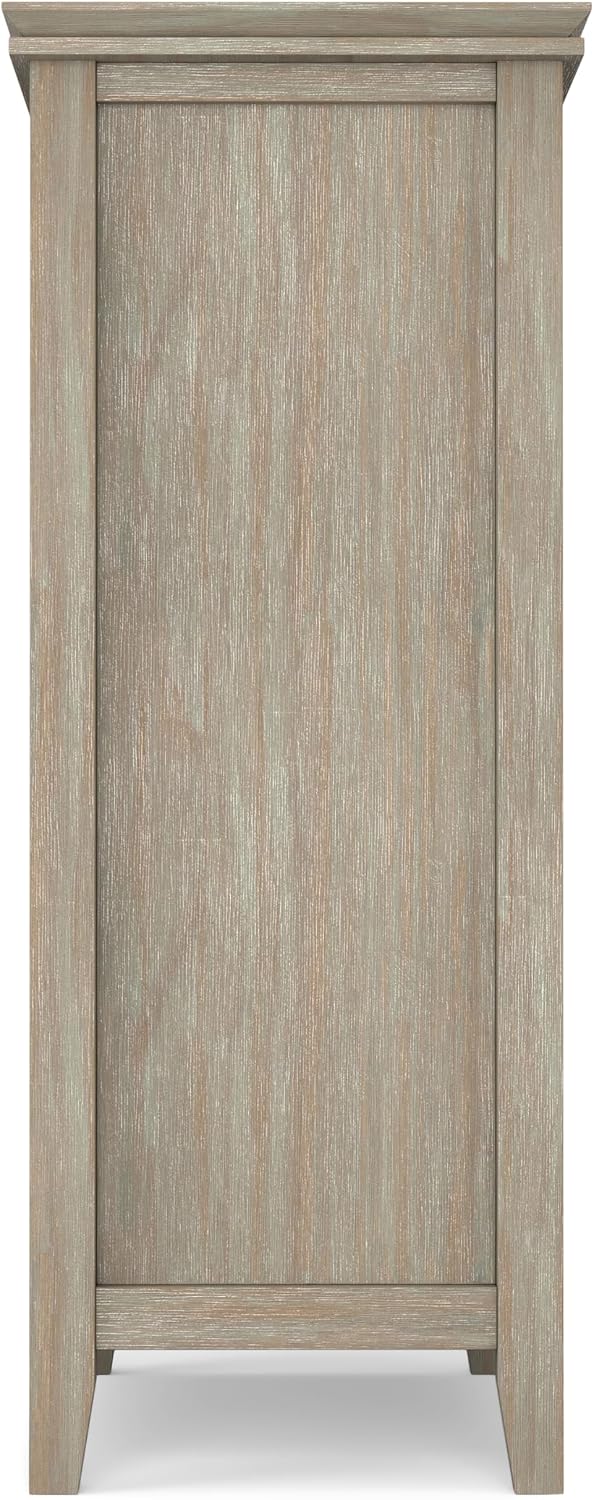 SIMPLIHOME Artisan 30" Wide Solid Wood Cabinet in Russet Brown