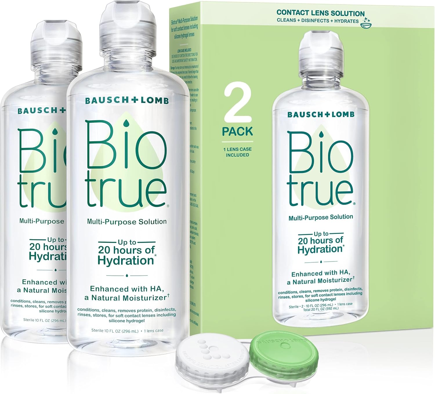 Biotrue Contact Solution, Multi-Purpose Solution with Lens Case, Cleans, Conditions, Hydrates, Disinfects, Removes Protein, Dirt & Debris