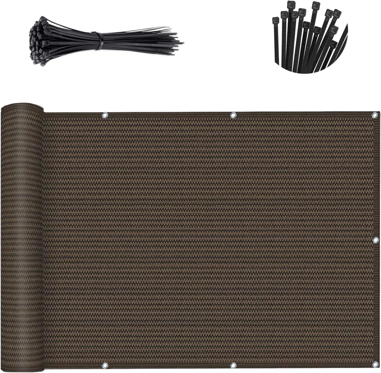 SUNLAX 3'x10' Black Balcony Privacy Screen Fence Windscreen 90% UV Block