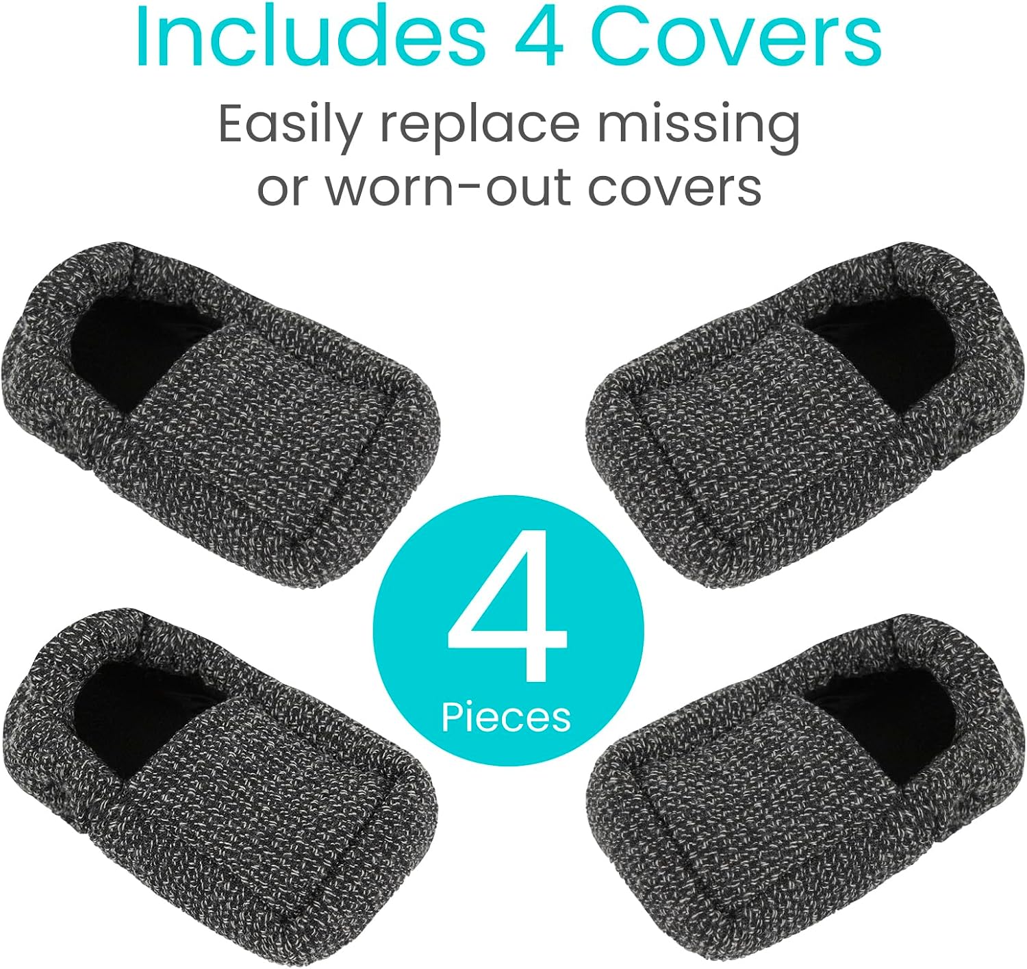 Vive Walker Ski Glide Covers 4 PCS - Accessories for Folding Walkers