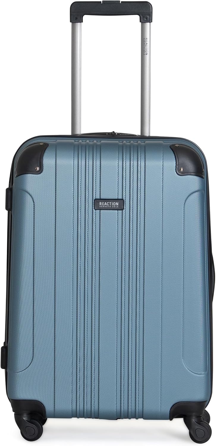 Kenneth Cole REACTION Out of Bounds Lightweight Hardshell 4-Wheel Spinner Luggage, Teal, 20-Inch Carry On