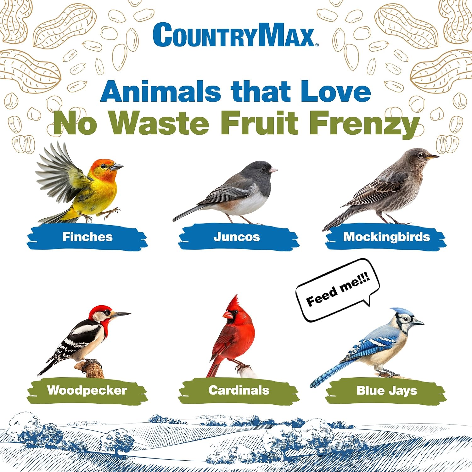 Backyard Seeds Woodpecker No-Waste Bird Seed Mix 5lbs - Premium Shelled Peanuts & Sunflower Chips, Small Bag of Wild Bird Food