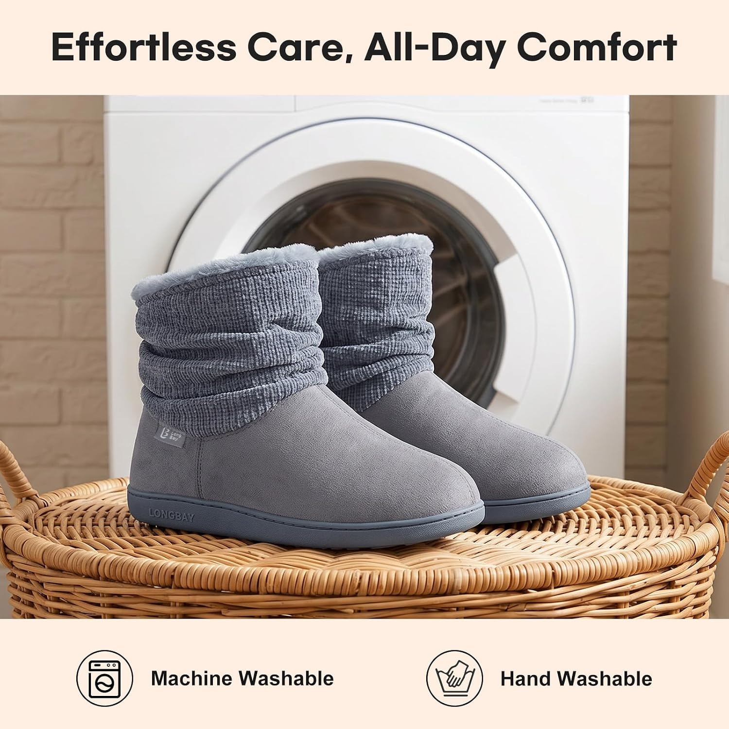 LongBay Slippers Boots for Women Warm Winter Fuzzy Bootie House Shoes Gifts