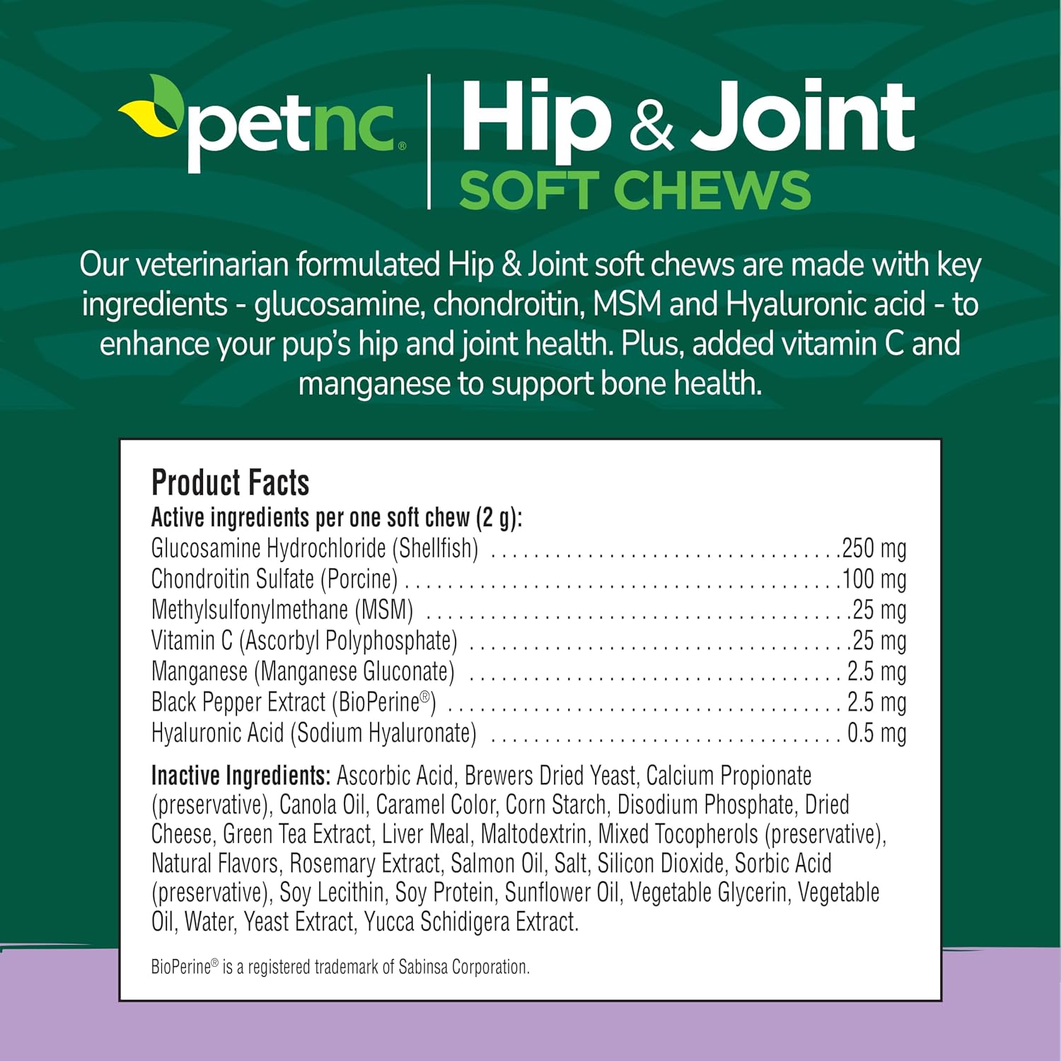 PetNC Natural Care Hip and Joint Soft Chews for Dogs, 90 Count - 27591 | Glucosamine Chondroitin MSM Dog Chews with Hyaluronic Acid, Liver Flavored Bone & Joint Support Supplement, For All Breeds