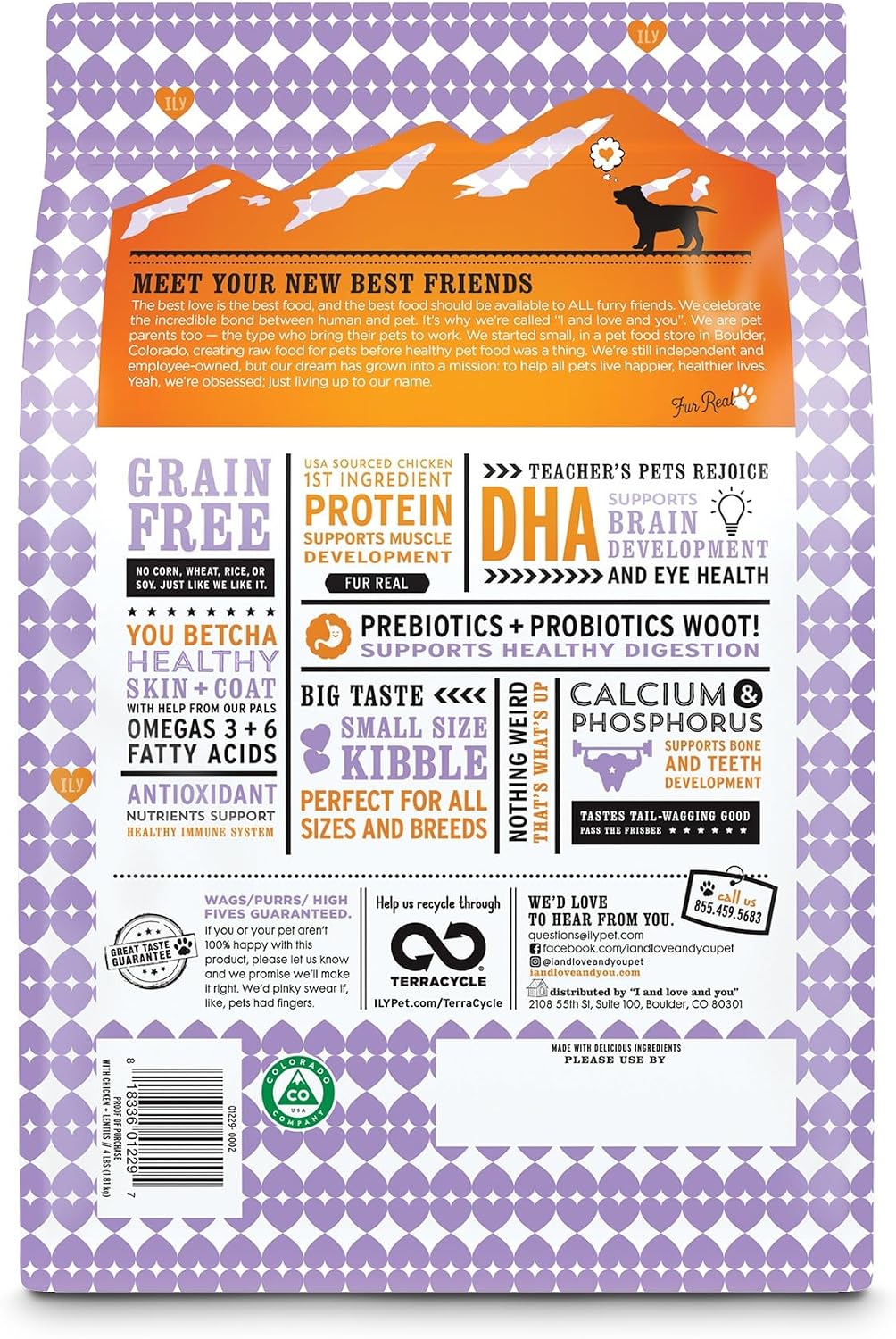 I and love and you Naked Essentials Dry Dog Food - Lamb + Bison - High Protein, Real Meat, No Fillers, Prebiotics + Probiotics, 4lb Bag