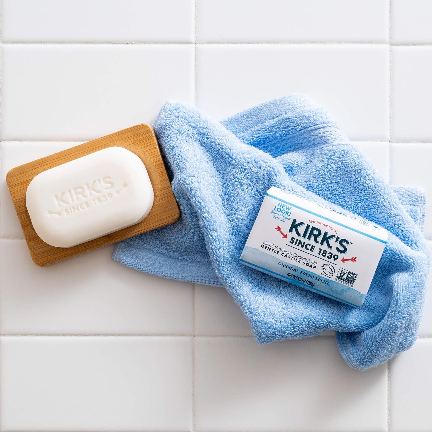 Kirk's Original Coco Castile Soap Fragrance Free 4 oz, Pack 18
