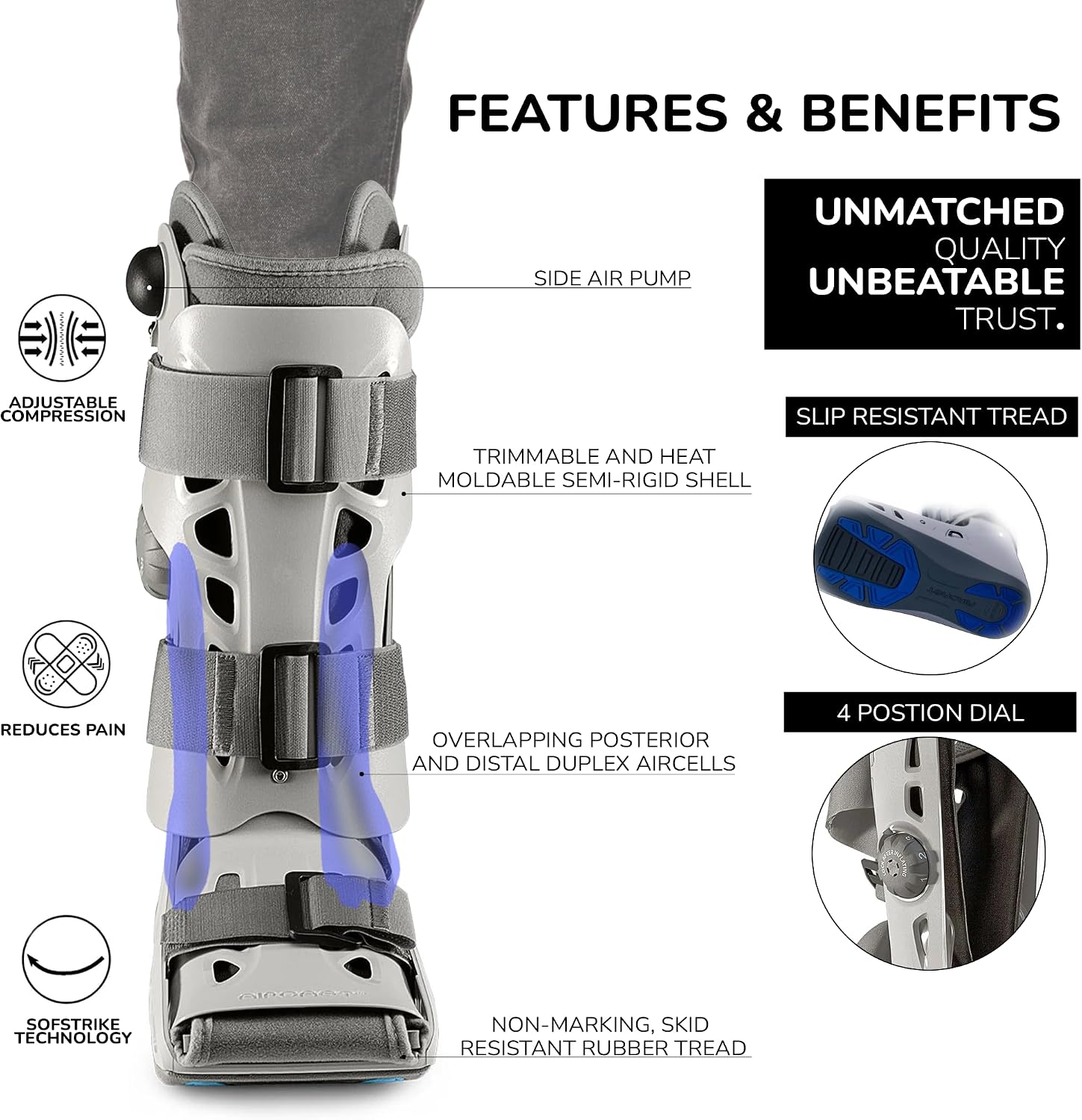 Aircast AirSelect Walker Brace/Walking Boot (Elite, Short and Standard)
