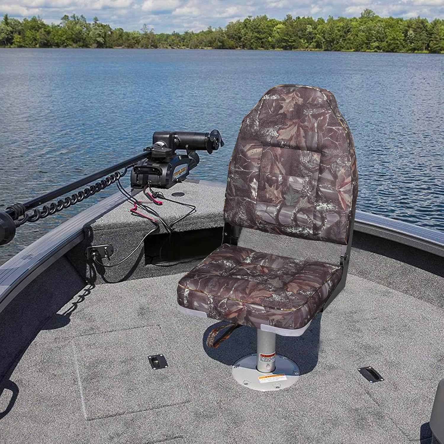 Leader Accessories Low/High Back Folding Fishing Marine Boat Seat 2 Pack