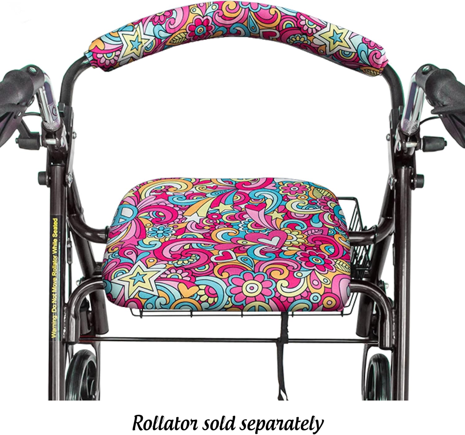 Top Glides Playful Purple Universal Rollator Walker Seat and Backrest Covers (Purple)
