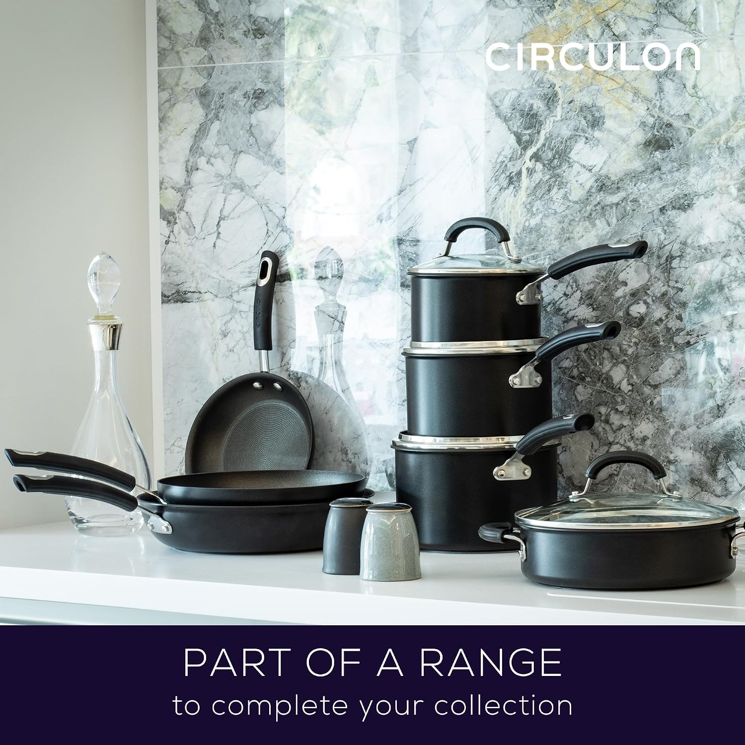 Circulon - Total - Saute Pan with Lid 28cm - Durable Non Stick - Hard Anodised - Induction - Oven and Dishwasher Safe - Lifetime Guarantee