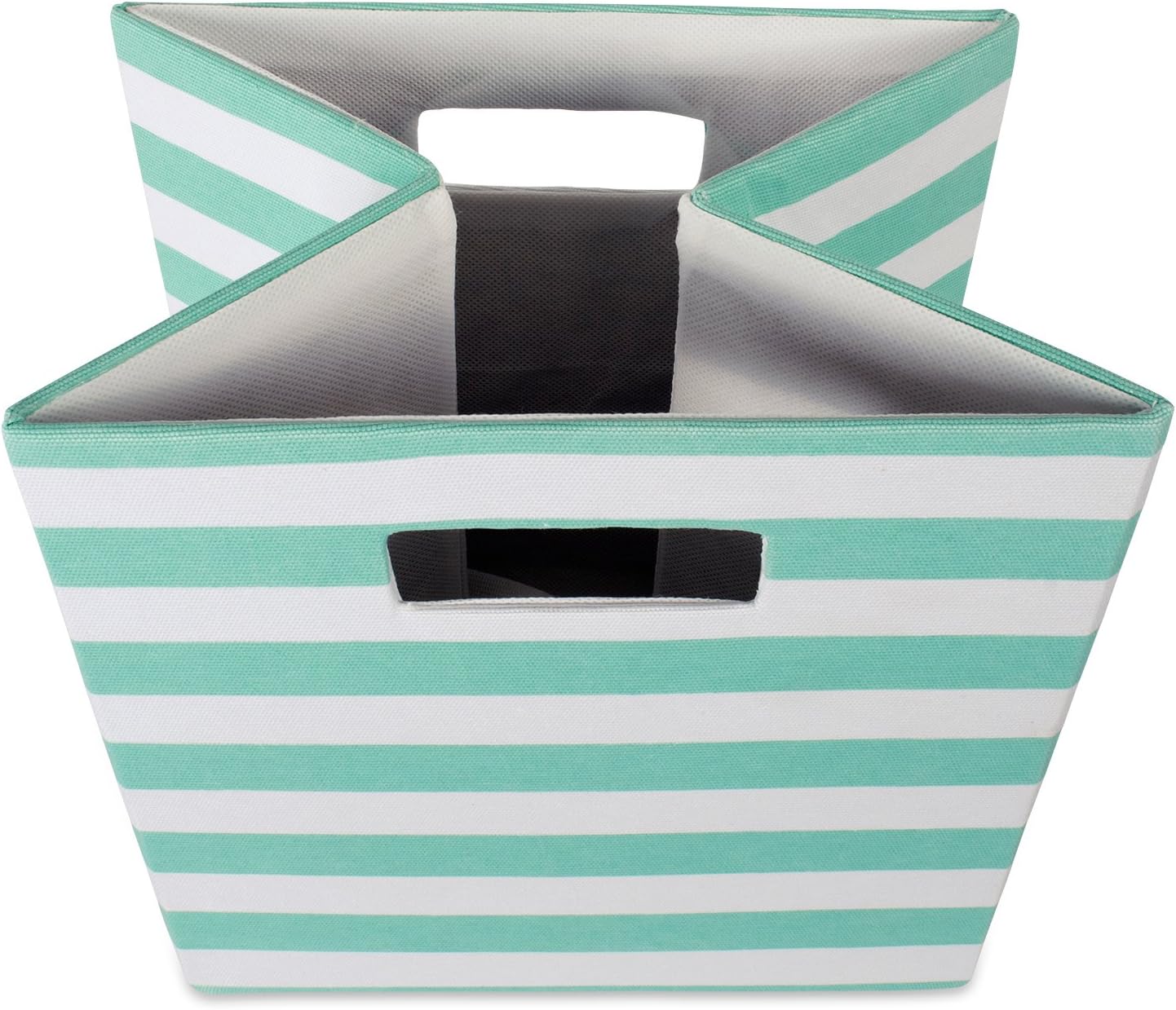 DII Polyester Cube Storage Collection Collapsible Hard Sided Bin, 13x13x13, Black