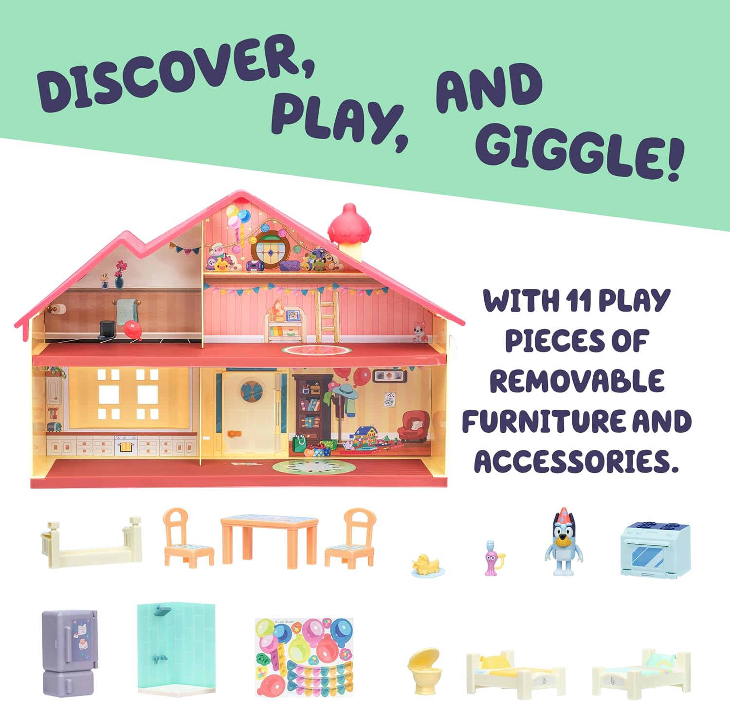 Bluey Toy House Mega Bundle, Family Home & BBQ Playhouse, Ages 3-5