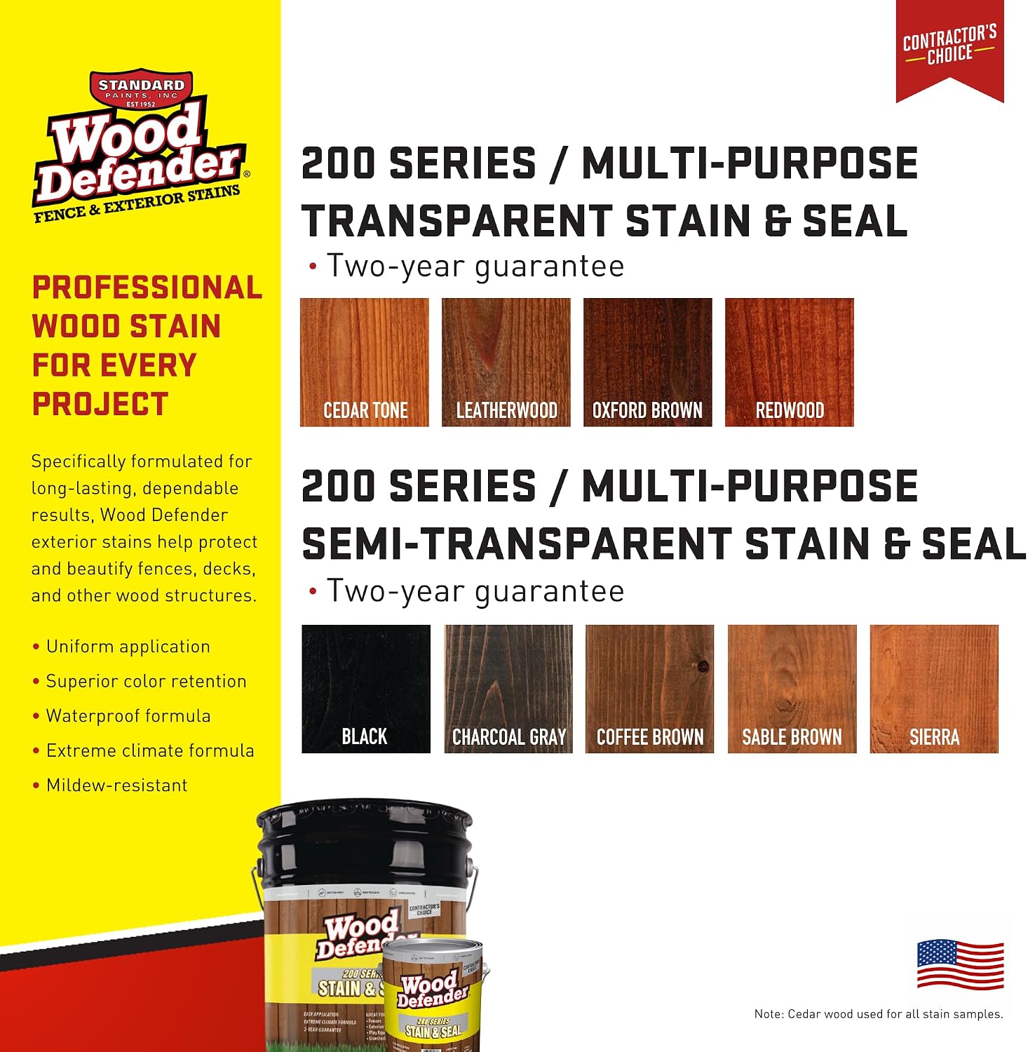 Wood Defender 200 Series Leatherwood Transparent Stain & Sealer 5-Gallon
