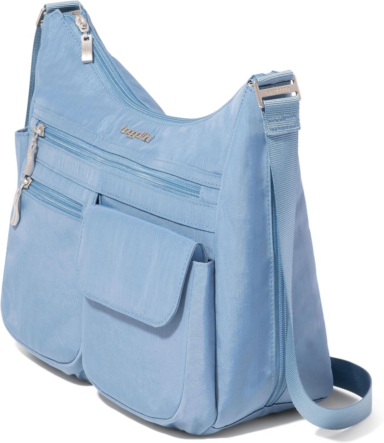 Baggallini womens Everywhere Bagg Crossbody Women 11x9 Lightweight Nylon Hobo Water-resistant Travel Bag W/Rfid