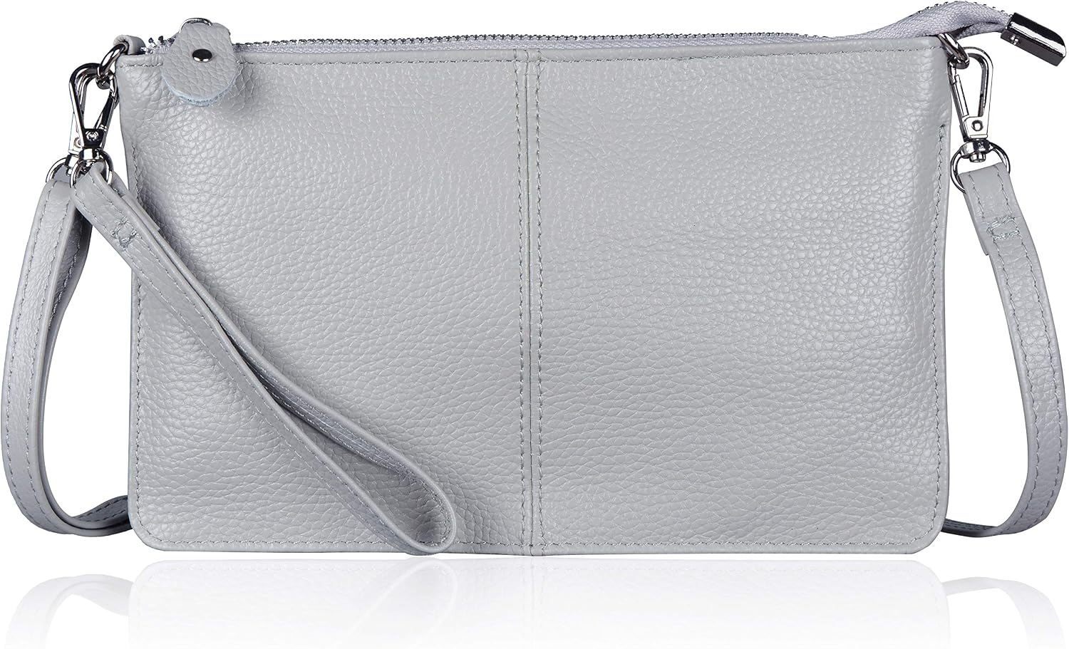 befen Genuine Leather Small Crossbody Bags for Women Wristlet Wallet Purses | Real Leather, RFID Blocking Card Slots, Wristlet Strap, Clutch Purse, Fit iPhone 17 Pro Max, Leather Handbags