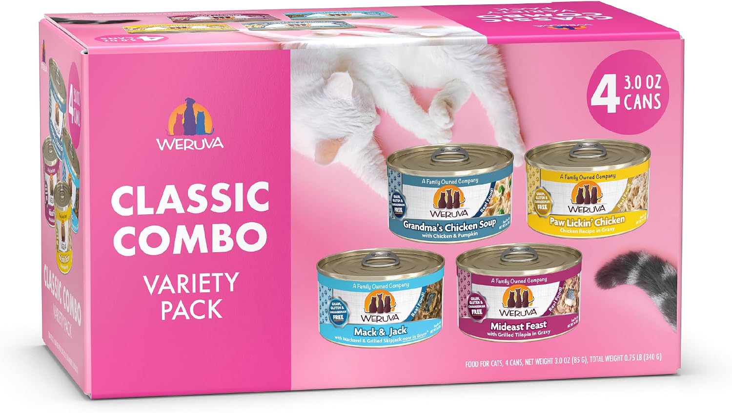 Weruva Classic Cat Food, Paw Lickin’ Chicken with Chicken Breast in Gravy, 3oz Can (Pack of 24)